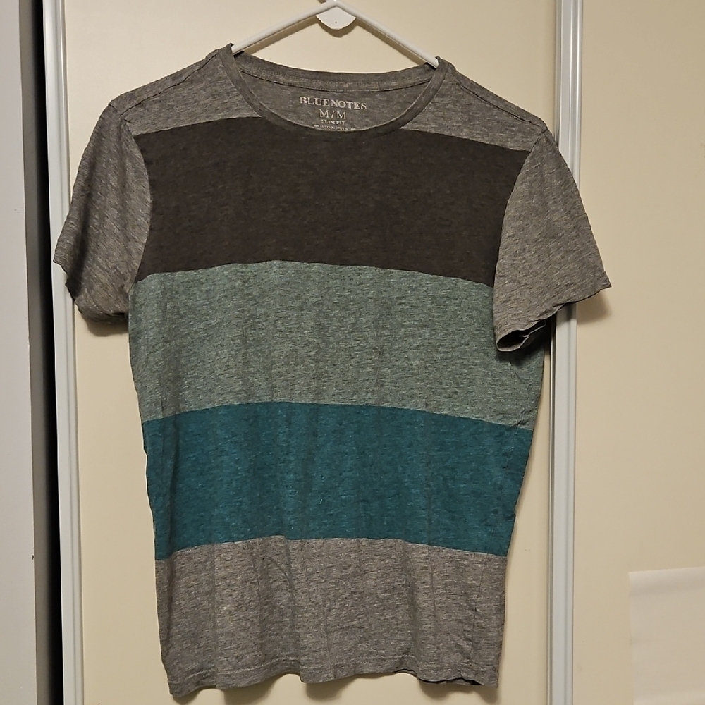 Bluenotes Men's Gray and Teal Colorblock Tee